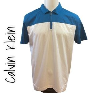 CALVIN Klein blue and white polo shirt